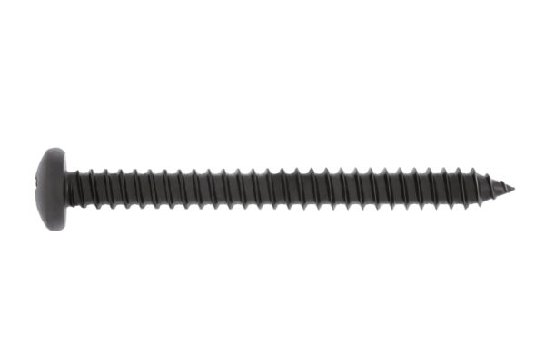 Tornillo rosca chapa, cabeza alomada acero. cabz. alomada negra H forma C