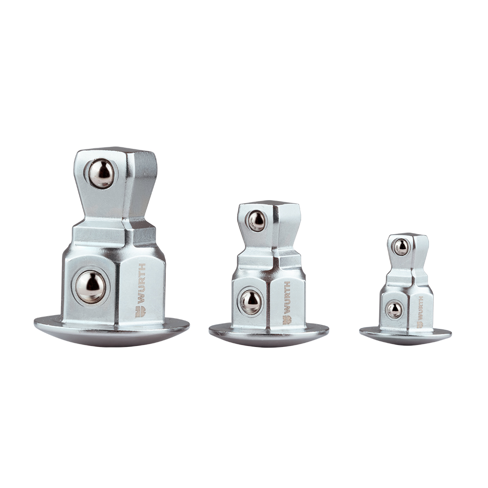 Set adapt. llave vaso cuadrado c. pivote 3 pz