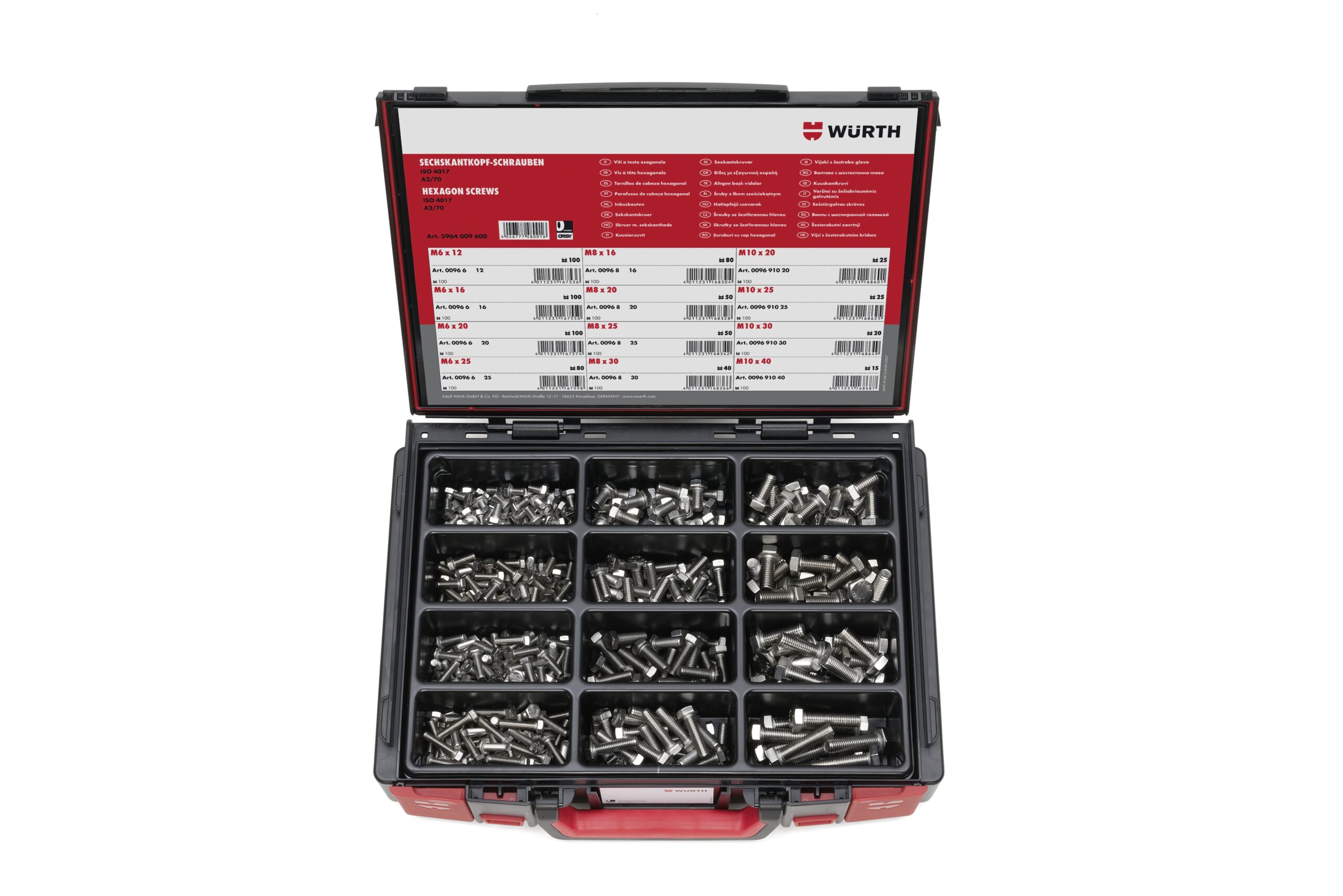 Cabeza hexagonal, surtido ac. inox. A2, 685 piezas, Sysko