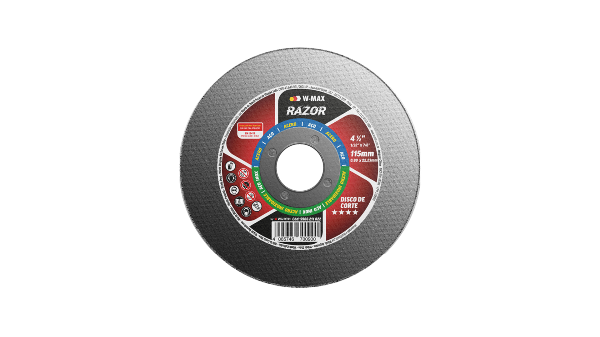 Disco de corte para acero inoxidable W-MAX RAZOR