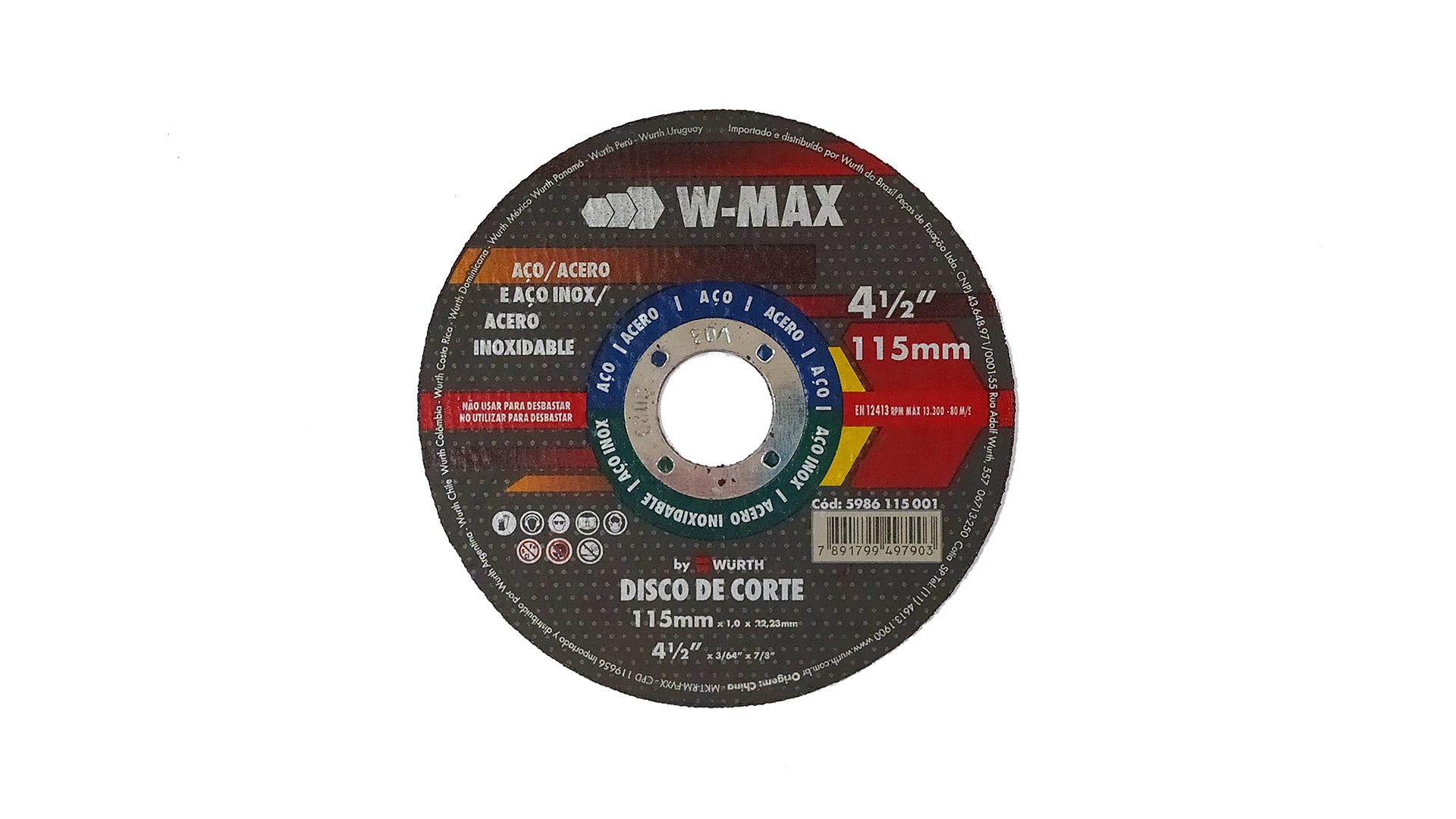 Disco de corte para acero W-MAX RUSH