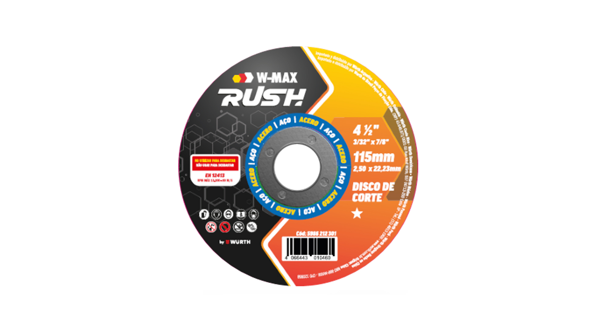 Disco de corte para acero W-MAX RUSH