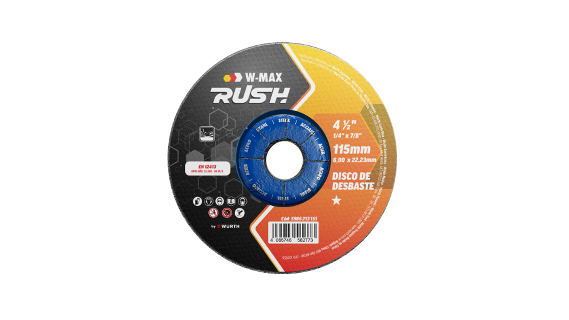 Disco de desbaste para acero W-MAX RUSH