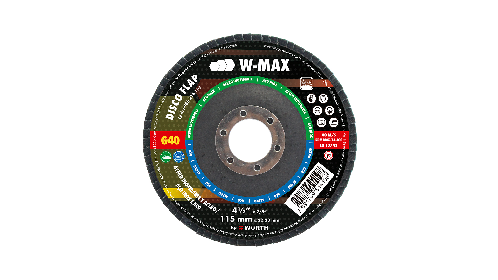 Disco laminado para acero inoxidable W-MAX